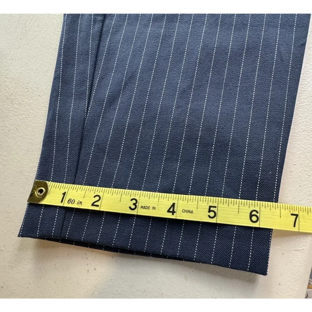 Women's High-Rise Skinny Ankle 12 Pants  A New Day navy blue pinstripe corp core